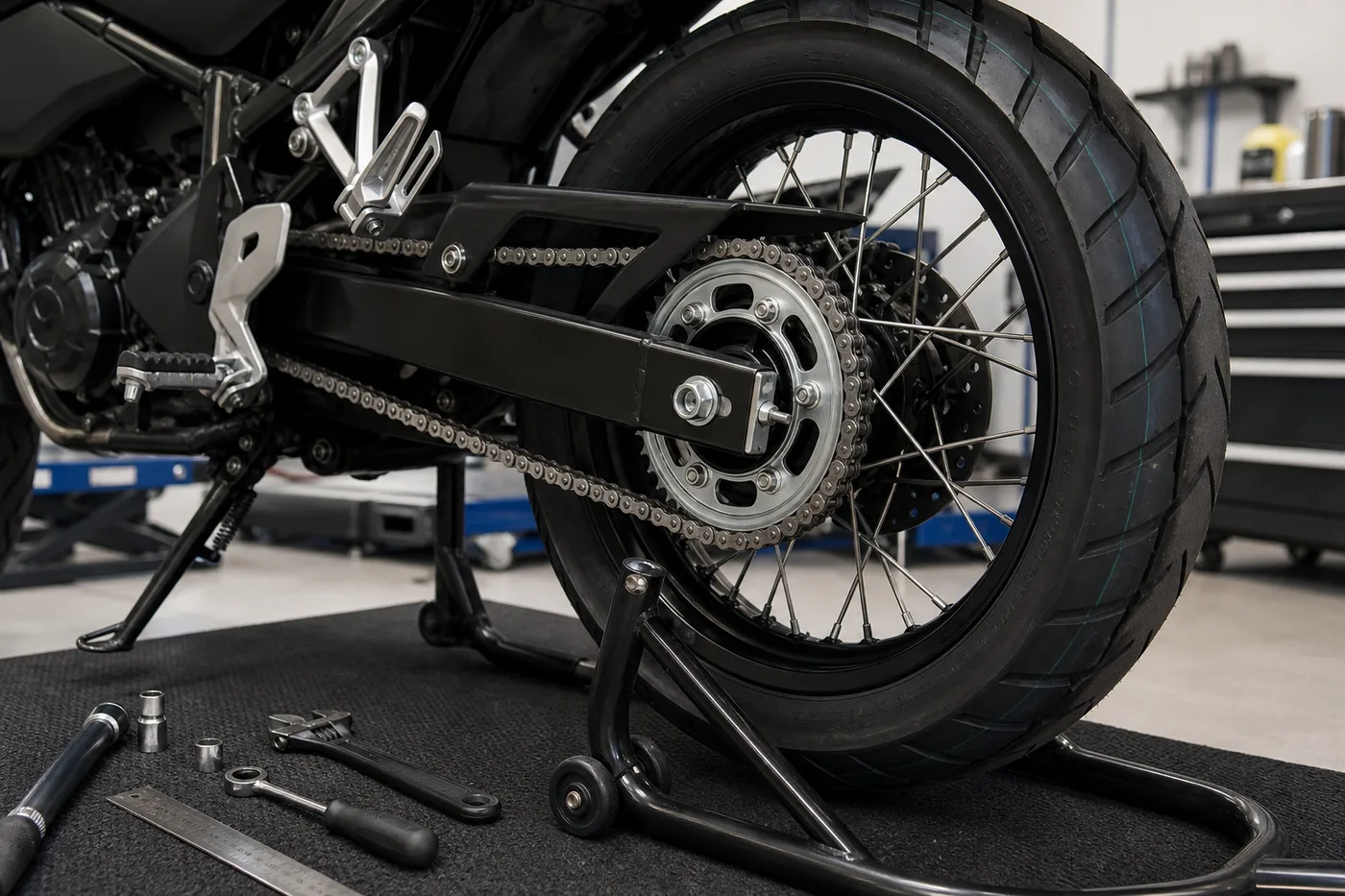Cómo se arregla una cadena de motocicleta suelta y cuándo no basta tensarla en Alcalá Motos